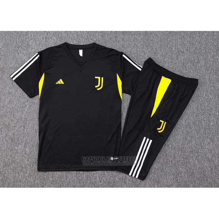Fato de Treino Juventus Manga Curta 2023-2024 Preto - Calcas Curta